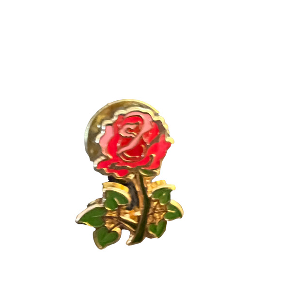 Enamel Red Rose Pin0 - Picture 2 of 4